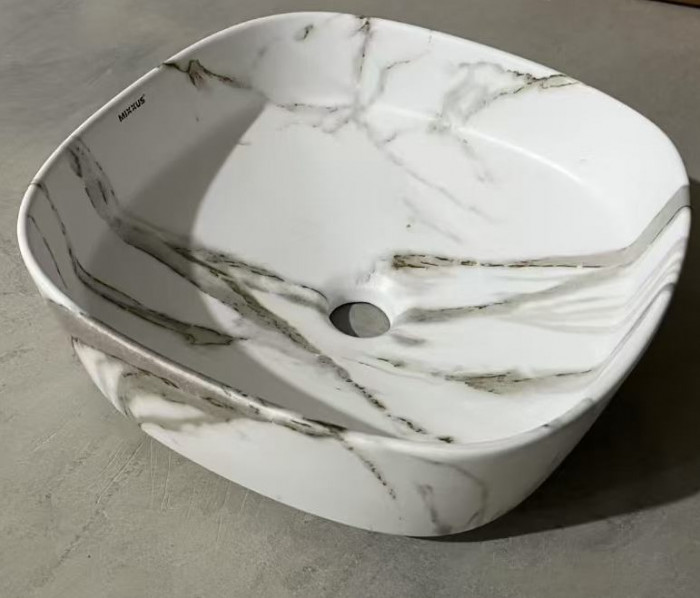 Раковина накладна Mixxus Premium DIVERSE-0104 MARBLE 370х370х135mm (MP6537)