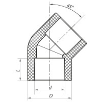 Кут 45 40 PPR KOER K0016.PRO (KP0020)
