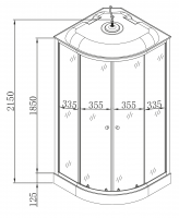 Бокс душовий без гідромасажу Mixxus STRONG SB02-90x90x215-FB SATIN з низьким піддоном (MI6886)