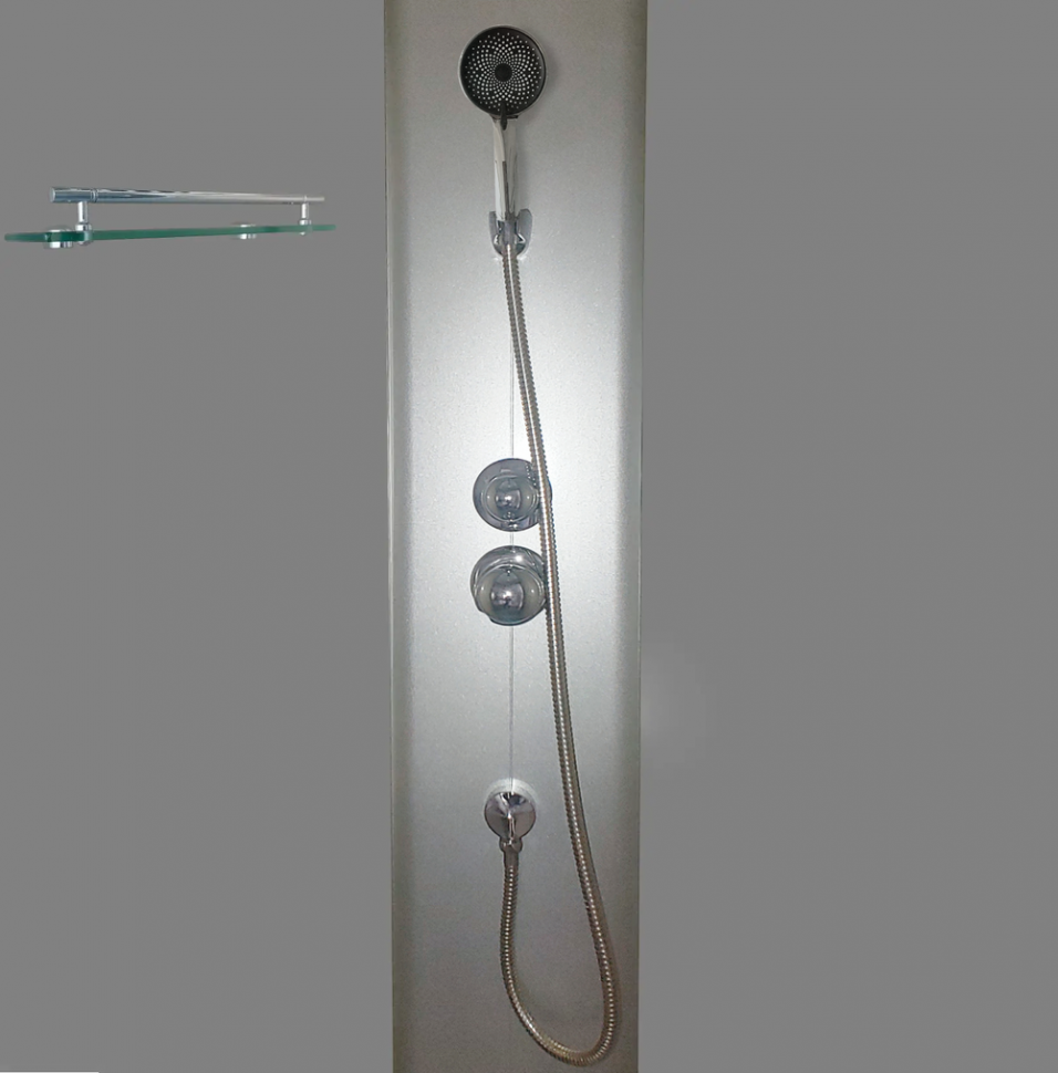 Бокс душовий без гідромасажу Mixxus STRONG SB02-90x90x215-FB SATIN з низьким піддоном (MI6886)