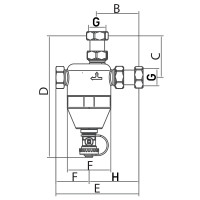 Сепаратор шламу з магнітом для котла Roho R680-075W - 3/4" (білий) (RO0158)