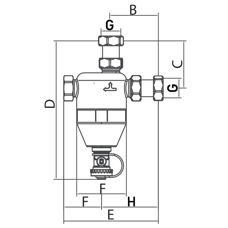 Сепаратор шламу з магнітом для котла Roho R680-075W - 3/4" (білий) (RO0158)