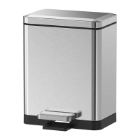 Відро для сміття з плавним закриттям прямокутне KOER TC-010306-02 6 л (колір нержавійка) (KR5600)