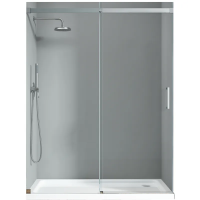 Двері у нішу розсувні KOER SR SD02-120x200-TR-01 прозоре скло EASY CLEAN 8мм хром (KR5384)