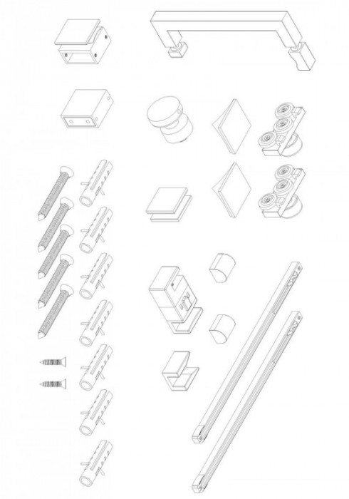 Двері в нішу Koer SR SD02-120x200-TR-01 прозоре скло Easy Clean 8мм, хром (KR5384)