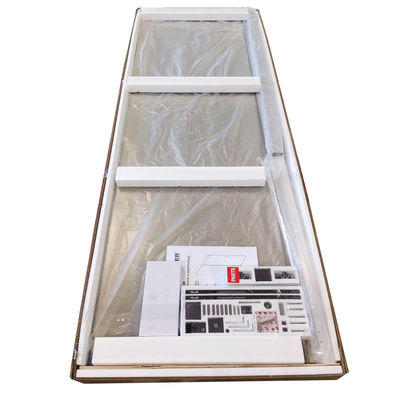 Двері у нішу розсувні KOER SR SD02-120x200-TR-01 прозоре скло EASY CLEAN 8мм хром (KR5384)