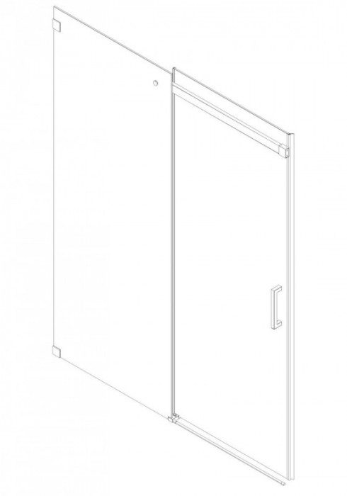 Двері в нішу Koer SR SD02-120x200-TR-01 прозоре скло Easy Clean 8мм, хром (KR5384)