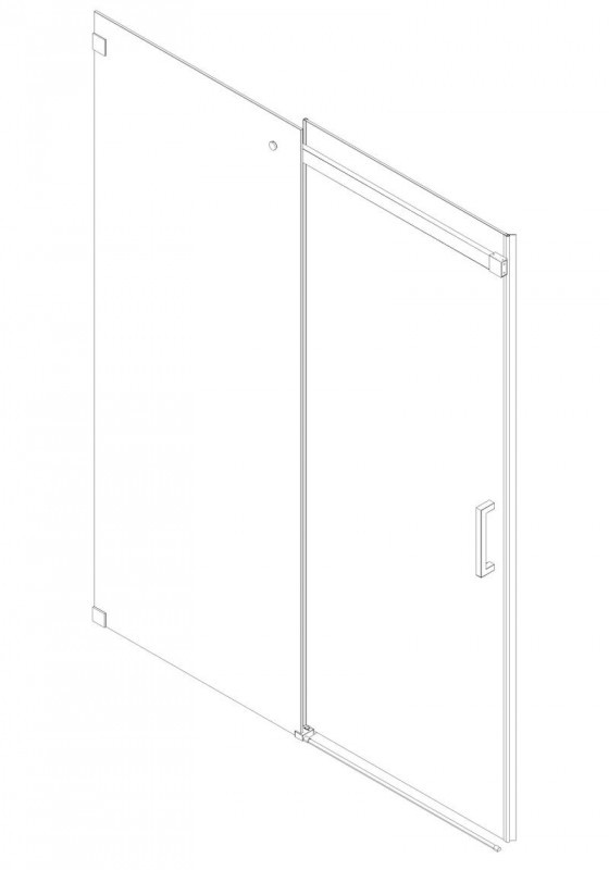 Двері у нішу розсувні KOER SR SD02-120x200-TR-01 прозоре скло EASY CLEAN 8мм хром (KR5384)