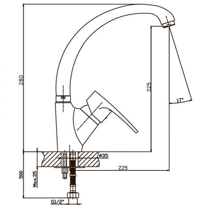 Змішувач для кухні Haiba Ceba 011 (HB0032)
