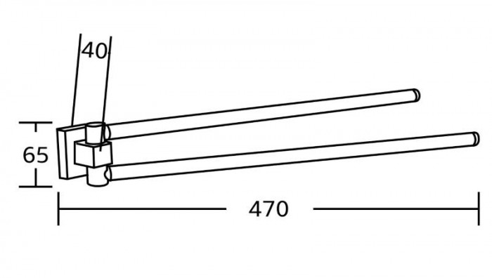 Вішалка для рушників MEXEN RUFO BLACK подвійна