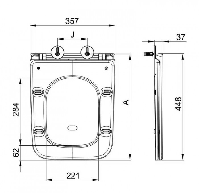 Сидіння-кришка для унітазу Mixxus SEAT COVER STYLE-2001 445х360х30mm, з мікроліфтом (MI6731)