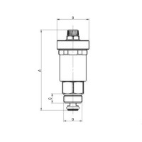 Повітровідвідник автоматичний з клапаном Roho R1302-050N - 1/2" Н (нікель) (RO0140)