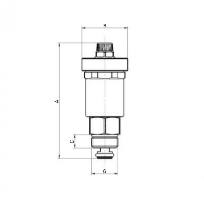 Повітровідвідник автоматичний з клапаном Roho R1302-050N - 1/2" Н (нікель) (RO0140)