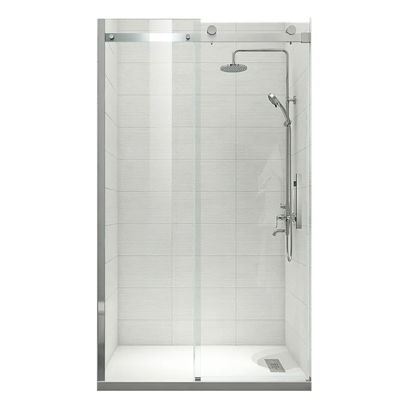 Двері у нішу розсувні KOER SR SD01-120x200-TR-01 прозоре скло EASY CLEAN 8мм хром (KR5376)
