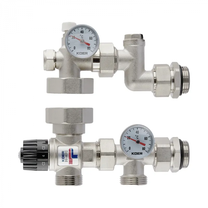 Змішувальний вузол Koer KR.2022 - 1" (з термостатичним змішувальним клапаном 20-43°C) (KR5469)