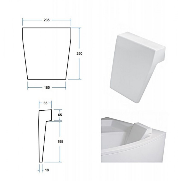 Підголовник до ванни MODERN білий