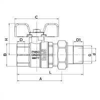 Кран з американкою Roho R105-075B - 3/4" прямий (RO0111)