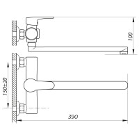 Змішувач для ванни Zerix PUD7 146 білий (ZX2912)