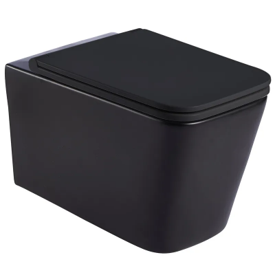 Унітаз підвісний Mixxus Premium Quadro-0302-R Black 530x360x365mm, система змиву RIMLESS (MP6455)