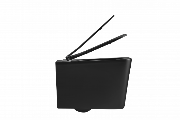 Унітаз підвісний Mixxus Premium Quadro-0302-R Black 530x360x365mm, система змиву RIMLESS (MP6455)