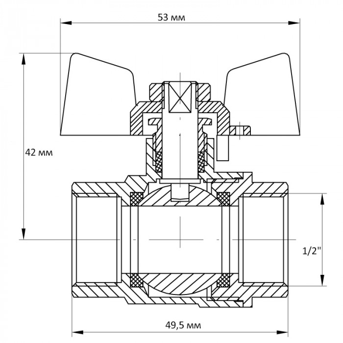 Кран кульовий KOER 1/2" ГГМ (KR.217.W) білий (KR0177)