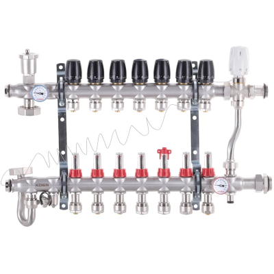 Колектор з вбудованим змішув. вузлом Koer KR.S1013-7 1 &quot;х7 SUS304 і євроконус 3 / 4-16 (KR2950)