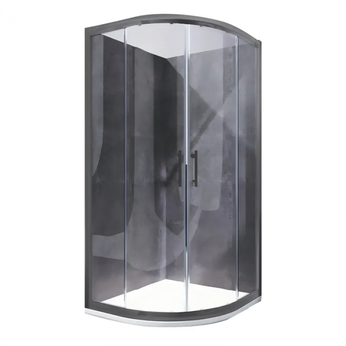 Душова кабіна без піддону Koer SR SC04-90x90x195-TR-07 прозоре скло Easy Clean 5мм, графіт (KR5362)