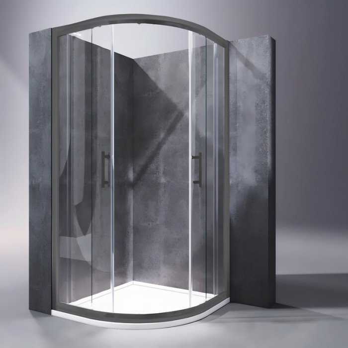 Душова кабіна без піддону Koer SR SC04-90x90x195-TR-07 прозоре скло Easy Clean 5мм, графіт (KR5362)