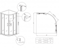 Душова кабіна без піддону Koer SR SC04-90x90x195-TR-07 прозоре скло Easy Clean 5мм, графіт (KR5362)