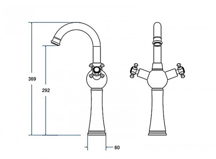 Змішувач до умивальника RETRO I високий (хром)
