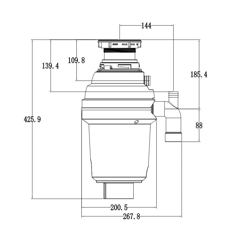 Подрібнювач харчових відходів MIXXUS GD-02-0,75 560Вт (MX1569)