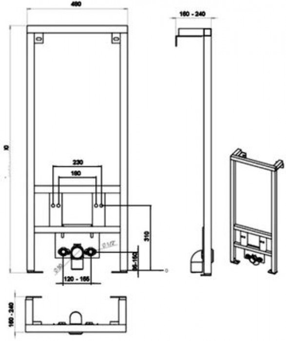 Інсталяційна система для біде Roca In-Wall висота 1200 мм A890071000