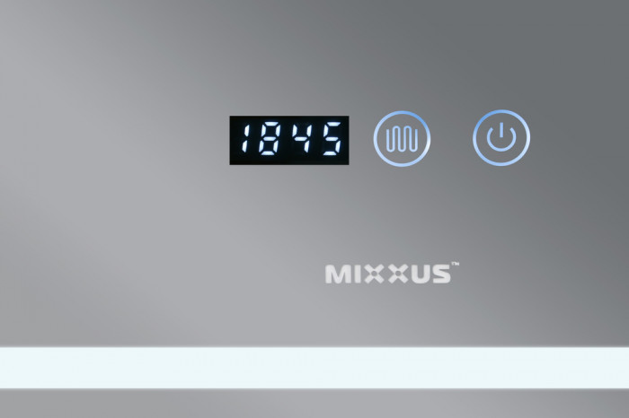 Дзеркало Mixxus WARM MR02-100x70 з Led Touch, Anti-fog, димером, регулятором яскравості, годинником (MI6002)