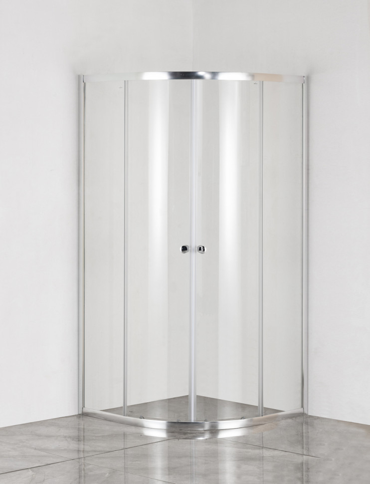 Душова кабіна без піддону Mixxus PLAIN SC01-90x90x185-TR CHROME прозоре скло 4мм (MI6899)