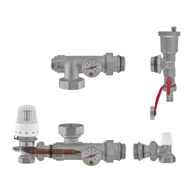 Змішувальний вузол для колекторів Nolf NF.2005 - 3/4" з лівим підключенням, без насоса, кутовий (NF3013)