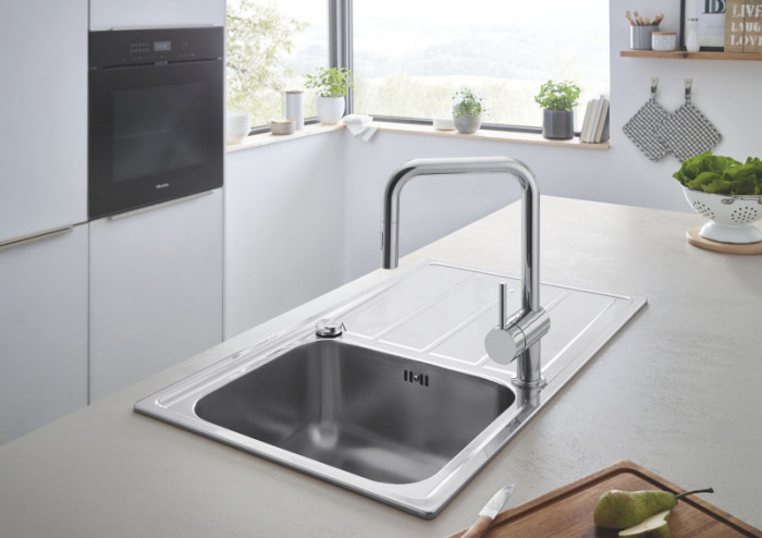 Змішувач для кухні з висувним виливом Grohe Minta (32322002)