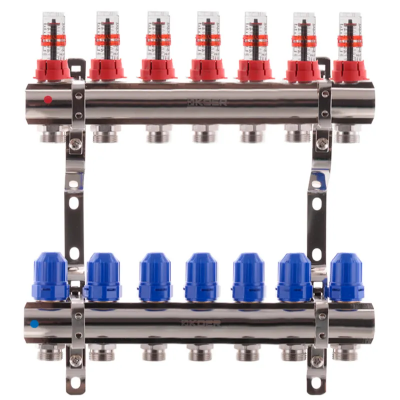 Колекторний блок з витратомірами Koer KR.1110-07 1&quot;x7 ways (KR2644)