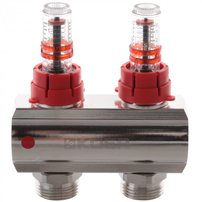 Колекторний блок з витратомірами Koer KR.1110-07 1"x7 ways (KR2644)