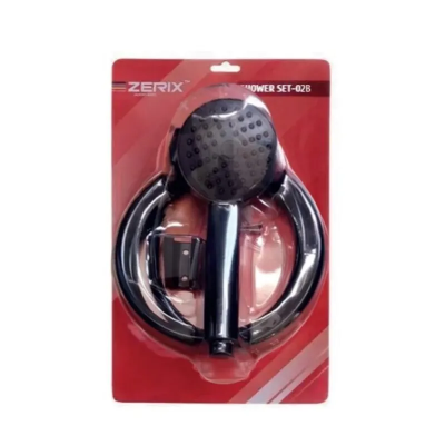 Shower Zerix SET-02B (шланг, лійка, кронштейн) колір чорний (ZX4923)