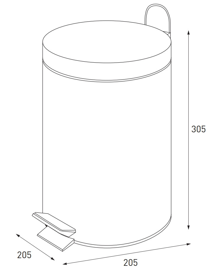 Відро для сміття кругле ZERIX SOLO-TC0107 SS COLOR 7 л (колір нержавійка) (ZX5899)