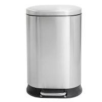 Відро для сміття з плавним закриттям овальне Mixxus Premium Strong-TC0120 SS Color 20л колір наржавійка (MI7081)
