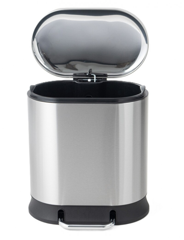 Відро для сміття з плавним закриттям овальне MIXXUS PREMIUM STRONG-TC0120 SS COLOR 20л (колір нержавійка) (MI7081)