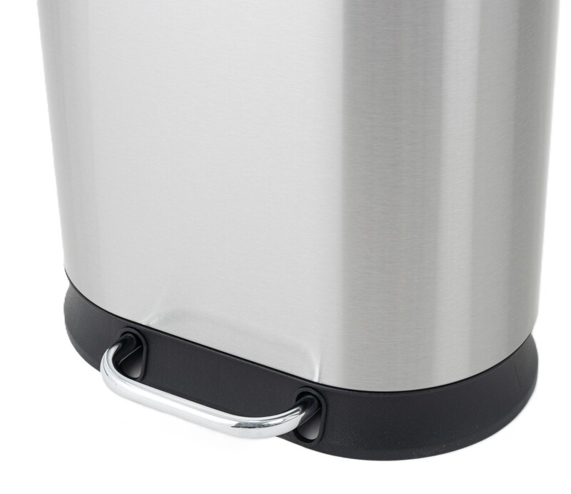 Відро для сміття з плавним закриттям овальне MIXXUS PREMIUM STRONG-TC0120 SS COLOR 20л (колір нержавійка) (MI7081)