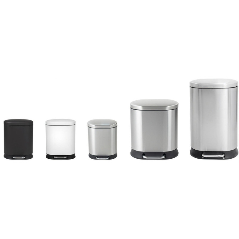 Відро для сміття з плавним закриттям овальне MIXXUS PREMIUM STRONG-TC0120 SS COLOR 20л (колір нержавійка) (MI7081)