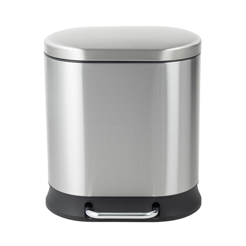 Відро для сміття з плавним закриттям овальне MIXXUS PREMIUM STRONG-TC0120 SS COLOR 20л (колір нержавійка) (MI7081)