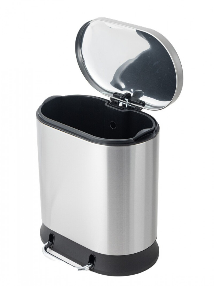 Відро для сміття з плавним закриттям овальне MIXXUS PREMIUM STRONG-TC0120 SS COLOR 20л (колір нержавійка) (MI7081)