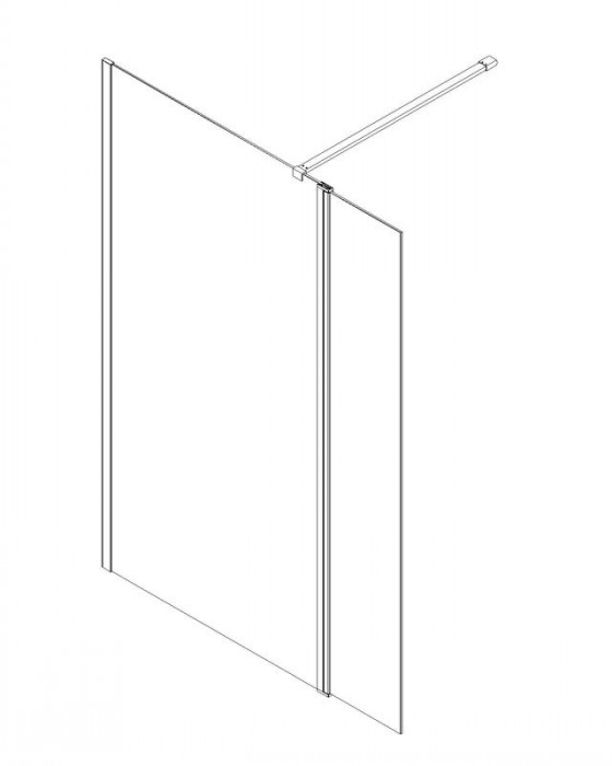 Душова перегородка Koer SR SP03-30x200-TR-01 Walk-In (рух.част) прозоре скло Easy Clean 8мм, хром (KR5399)