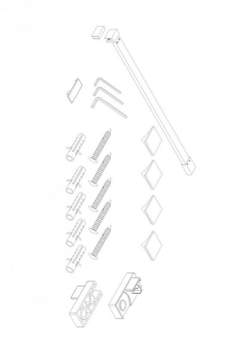 Душова перегородка Koer SR SP03-30x200-TR-01 Walk-In (рух.част) прозоре скло Easy Clean 8мм, хром (KR5399)