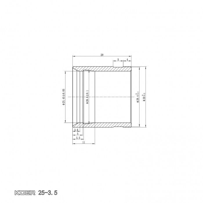 Гільза монтажна насувна Koer KA.S25 - 25-3.5mm (KR4901)