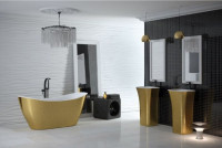 Умывальник свободностоящий ASSOS GLAM, цвет золотой 41х52 ретро